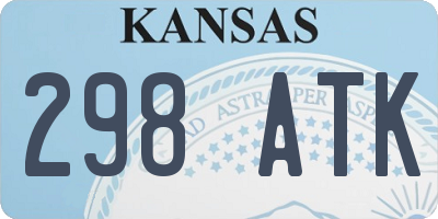 KS license plate 298ATK