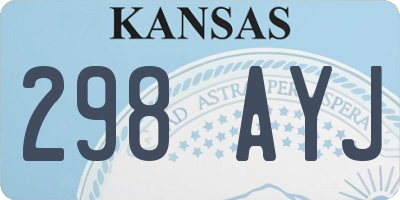 KS license plate 298AYJ