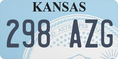KS license plate 298AZG