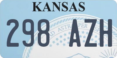 KS license plate 298AZH