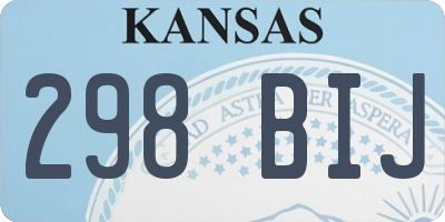 KS license plate 298BIJ
