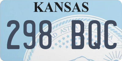 KS license plate 298BQC