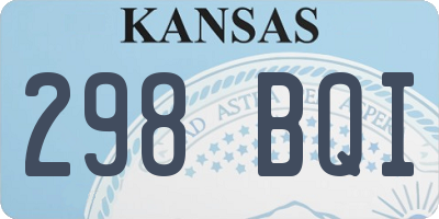 KS license plate 298BQI