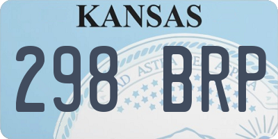 KS license plate 298BRP