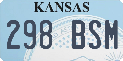 KS license plate 298BSM