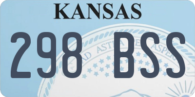 KS license plate 298BSS