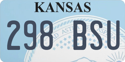 KS license plate 298BSU