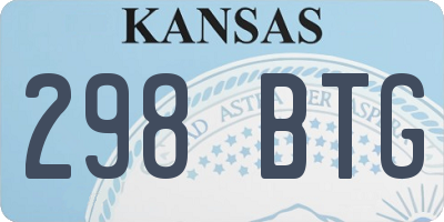KS license plate 298BTG