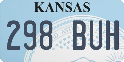 KS license plate 298BUH