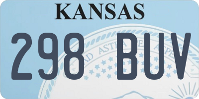 KS license plate 298BUV