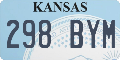 KS license plate 298BYM
