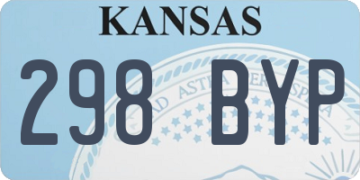 KS license plate 298BYP