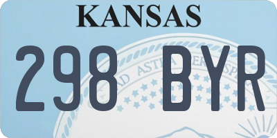 KS license plate 298BYR