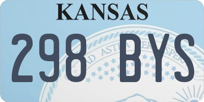 KS license plate 298BYS