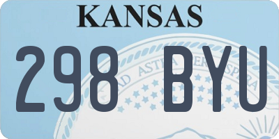 KS license plate 298BYU