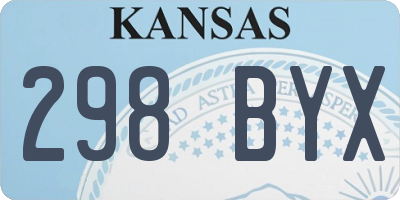 KS license plate 298BYX