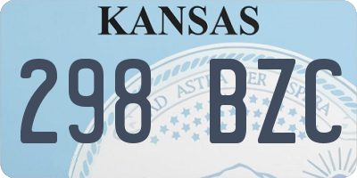 KS license plate 298BZC