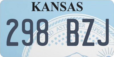 KS license plate 298BZJ