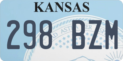 KS license plate 298BZM