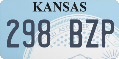 KS license plate 298BZP