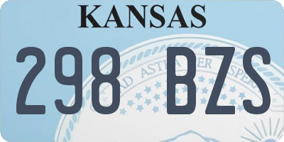 KS license plate 298BZS