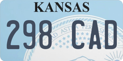 KS license plate 298CAD