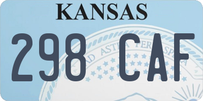 KS license plate 298CAF