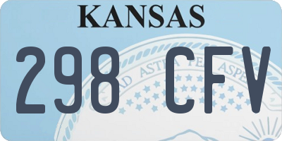 KS license plate 298CFV