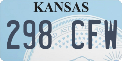 KS license plate 298CFW