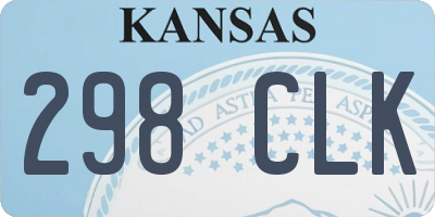 KS license plate 298CLK