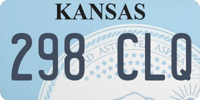 KS license plate 298CLQ