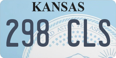 KS license plate 298CLS
