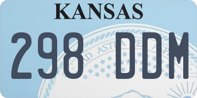 KS license plate 298DDM
