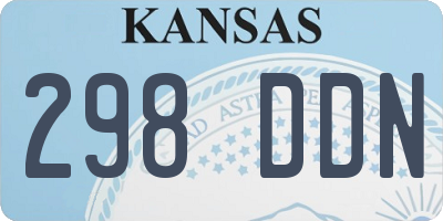 KS license plate 298DDN