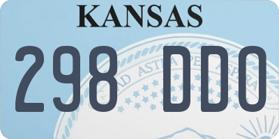KS license plate 298DDO