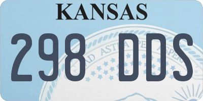 KS license plate 298DDS