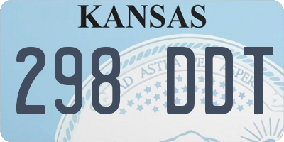 KS license plate 298DDT
