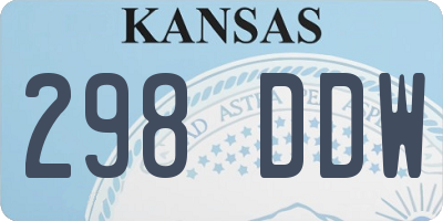 KS license plate 298DDW