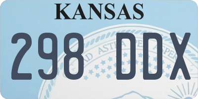 KS license plate 298DDX