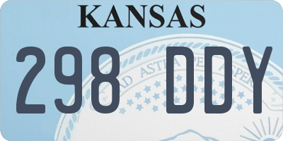 KS license plate 298DDY