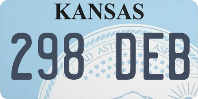 KS license plate 298DEB