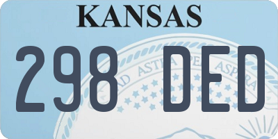 KS license plate 298DED