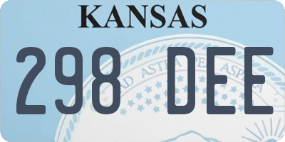 KS license plate 298DEE