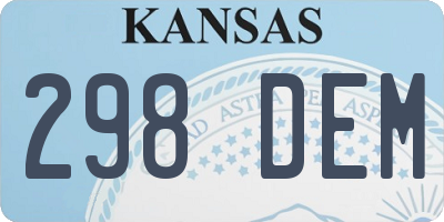 KS license plate 298DEM