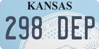 KS license plate 298DEP
