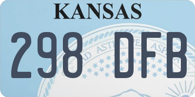 KS license plate 298DFB