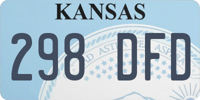 KS license plate 298DFD