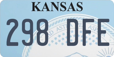 KS license plate 298DFE