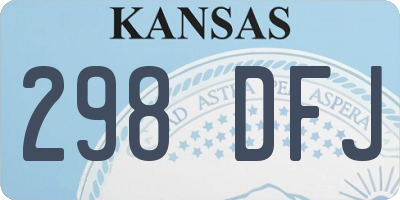 KS license plate 298DFJ