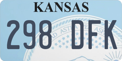 KS license plate 298DFK